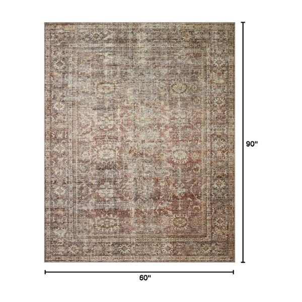 Bordeaux Antique Oriental 5 ft. x 7 ft.  Polyester Indoor Area Rug