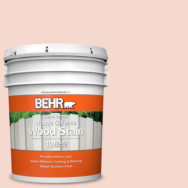 BEHR 5 gal. #M190-1 Pink Sea Salt Solid Color House and Fence Exterior Wood Stain