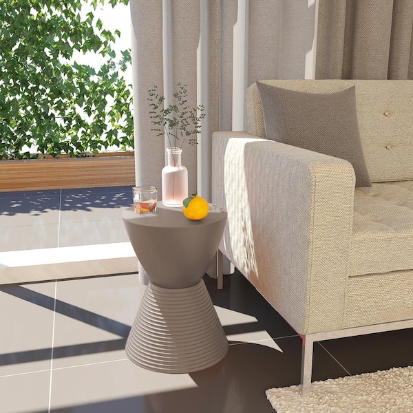 Boyd 11.75 in. W Tuape Modern Round Plastic Accent Contemporary Lightweight Side End Table