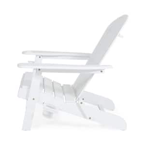 Lissette White Foldable Wood Adirondack Chair