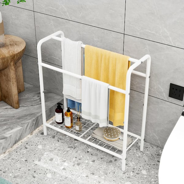 123専用 3 Tier Metal Towel Rack, Freestanding Towel Holder, Save Space