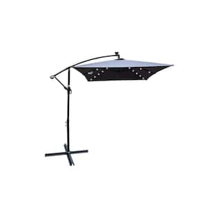 6.5 ft. x 10 ft. Rectangle Outdoor Patio Umbrella with Crank and Cross Base in Anthracite