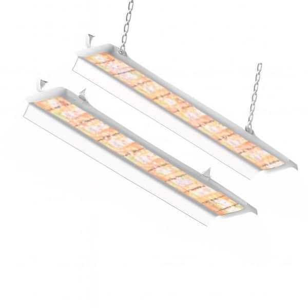 White Grow Light 2 ft. Full Spectrum 2-Pack 80W 2 x 40W, 600W Equivalent Sunlight Plantlight Superbright Growlight trips