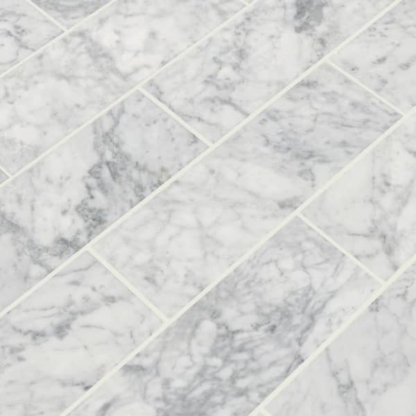 MSI Carrara White 4 in. x 12 in. Polished Marble Floor and Wall Tile (5 sq.  ft./Case) TCARWHT412P - The Home Depot