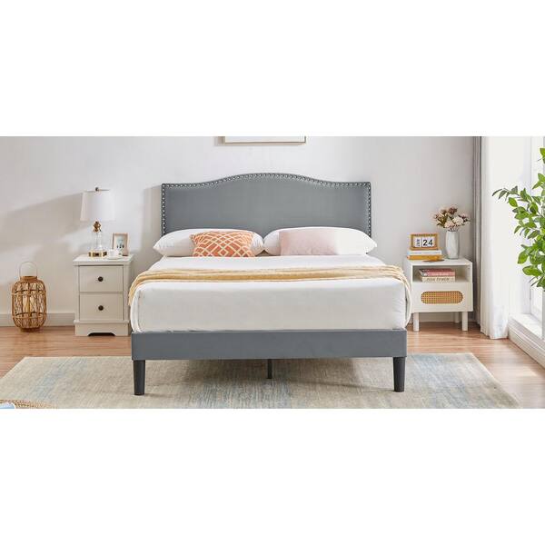 Metal and deals upholstered bed