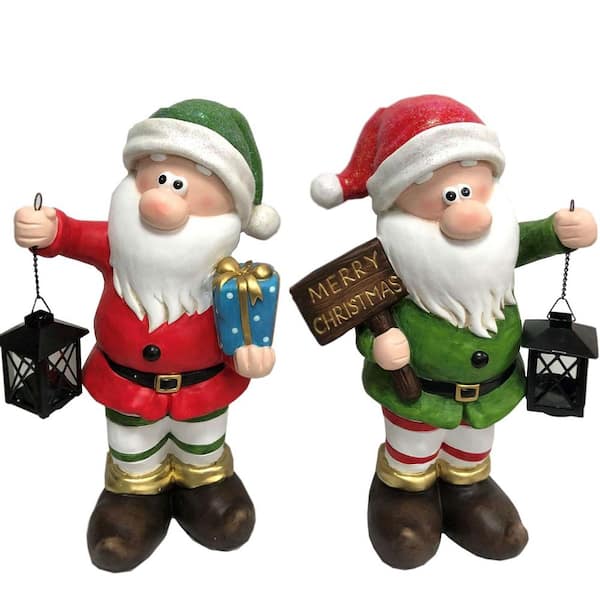 Zaer Ltd. 19 in. Tall Christmas Gnomes with Lanterns ZR200399 