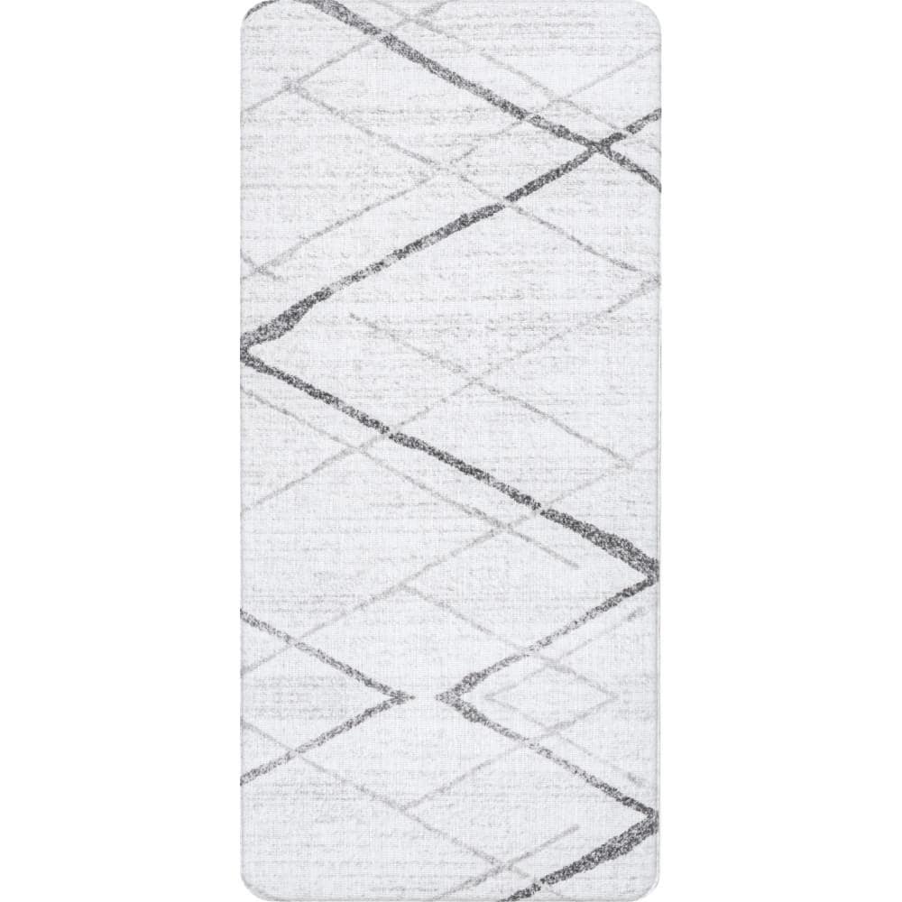 Light Gray Rectangular Anti-Fatigue Comfort Mat with Abstract Pattern