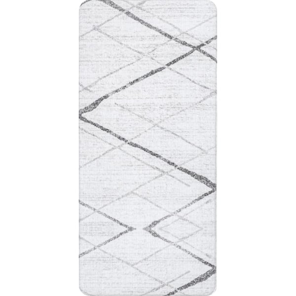 Thigpen Light Gray 2 ft. x 4 ft. Anti Fatigue Kitchen or Laundry Room Comfort Mat Area Rug