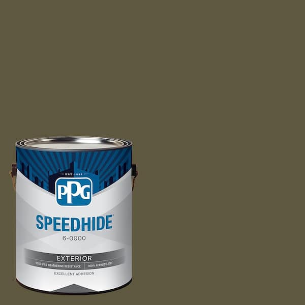 1 gal. PPG1113-7 Olive Green Flat Exterior Paint