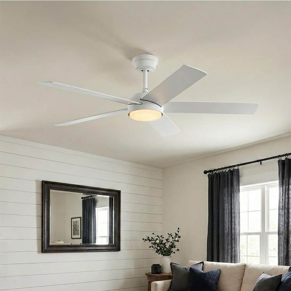 Hampton ② 要コメント Hampton Bay Cornwall 52 in. Matte White Downrod Standard Ceiling