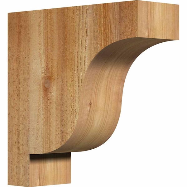 Ekena Millwork 4 in. x 12 in. x 12 in. Western Red Cedar Newport Rough Sawn Corbel