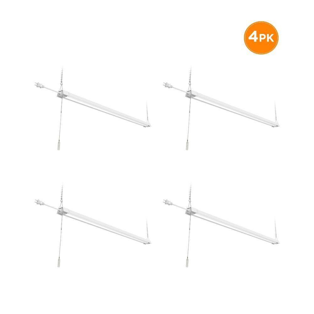 3.5 ft 42-Watt White Workshop LED Shop Light with Pull Chain, 4200 Lumens, 4000K Bright White, 120V, 4-Pack price history on PriceWatchPro