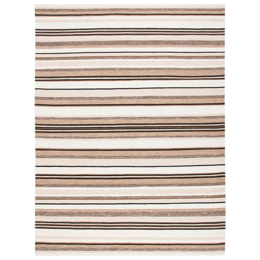 SAFAVIEH Striped Kilim Natural Ivory 8 ft. x 10 ft. Striped Area Rug ...