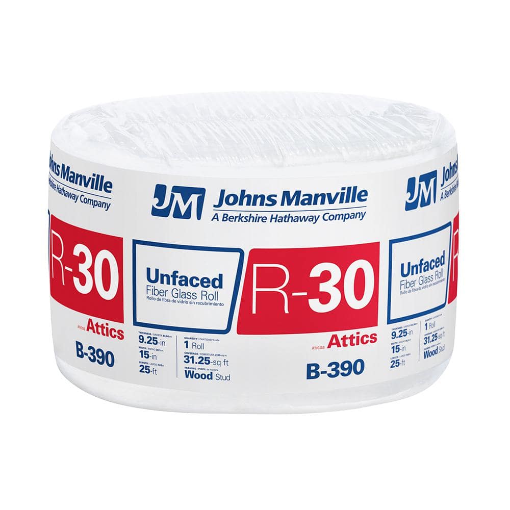 Johns Manville Multi-Purpose Unfaced Fiberglass Insulation Roll 16 in. W x 4 ft. L
