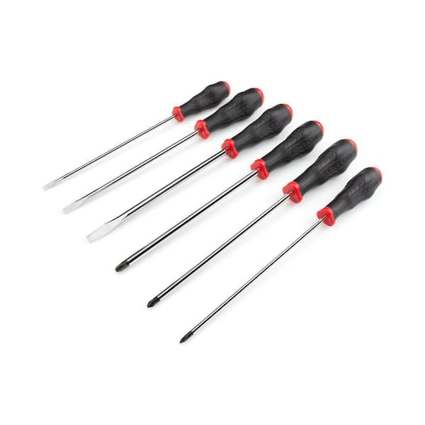 TEKTON High-Torque Chrome Blade Screwdriver Set, 6-Piece (#1-#3,3/16-5/16 in.)