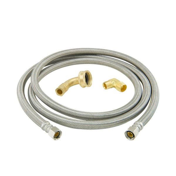 3/8 in. Comp x 3/8 in. Comp x 72 in. Stainless Steel Dishwasher Supply Line w/ 3/8 in. MIP & 3/4 in. Garden Hose Elbows