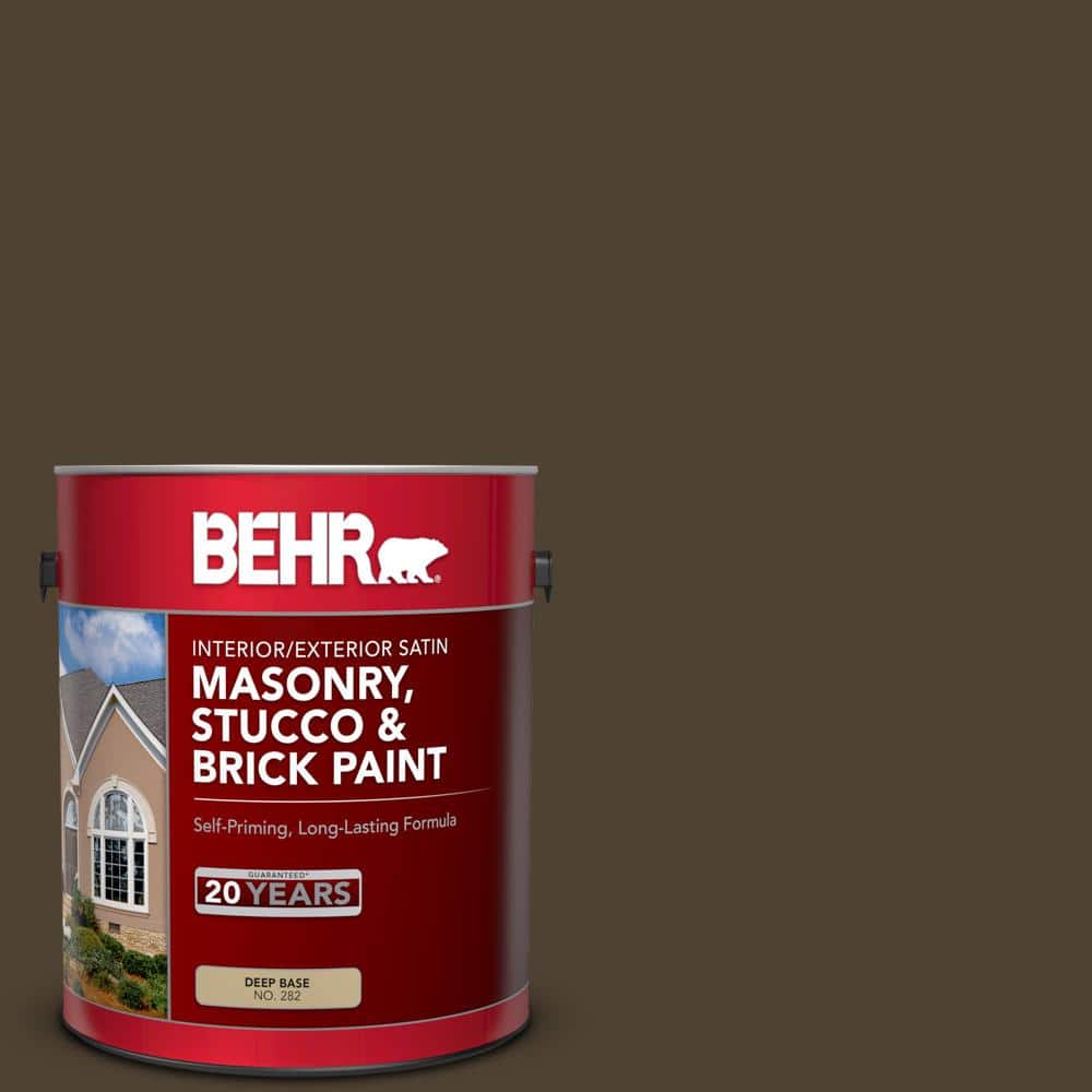 1 gal. #MS-90 Deep Chocolate Satin Interior/Exterior Masonry, Stucco and Br