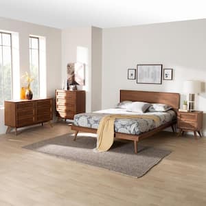 Melora 4-Piece Walnut Brown Wood Full Bedroom Set