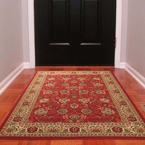 Orange and Blue Kitchen Runner Rug, Printed on Vinyl Floor Mat