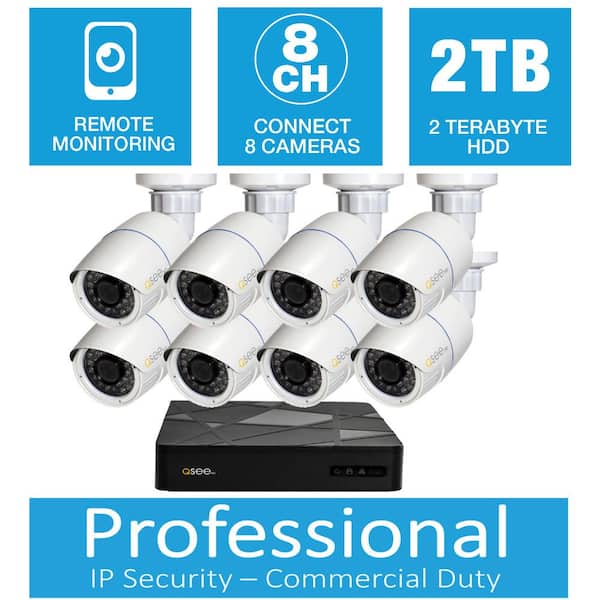 Q-SEE Freedom Series 8-Channel 1080p 2TB Network Video Recorder with (8) 1080p Bullet Cameras and 100 ft. Night Vision
