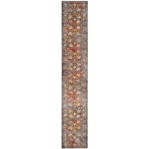 Vintage Persian 2 ft. x 10 ft. Brown/Multi Distressed Oriental Runner Rug