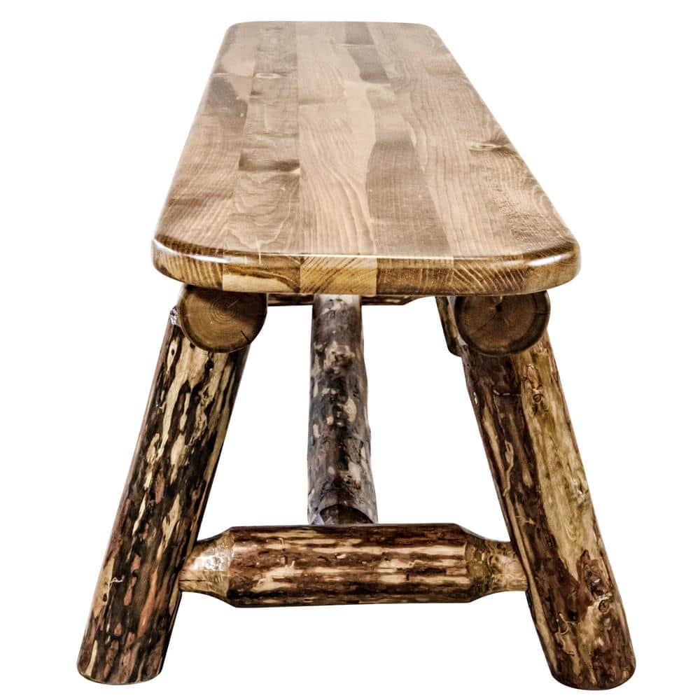 Rustic Lodge Pole Pine 5' Plank Style Bench