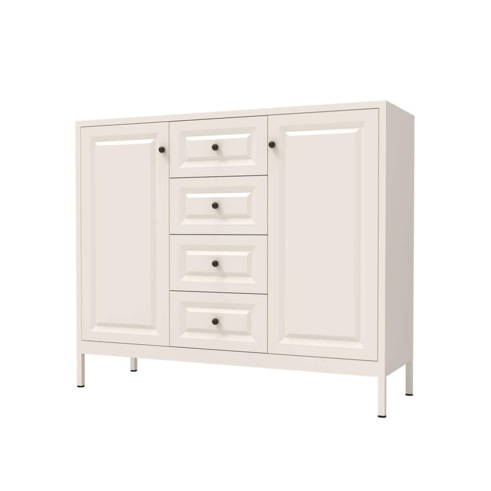 47.24 in. W x 15.75 in. D x 40.16 in. H Beige Linen Cabinet with 4 Drawers & 2 Doors, Adjustable Shelves price history on PriceWatchPro
