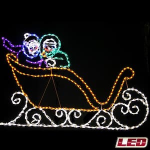 48 in. LED Victorian Sleigh Metal Framed Holiday Decor