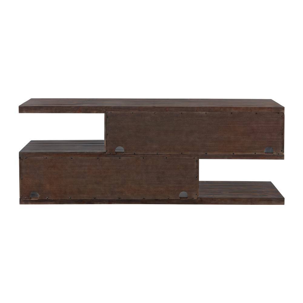 Lexington Contemporary Rustic 70" Dark Mocha Solid Pine TV Stand