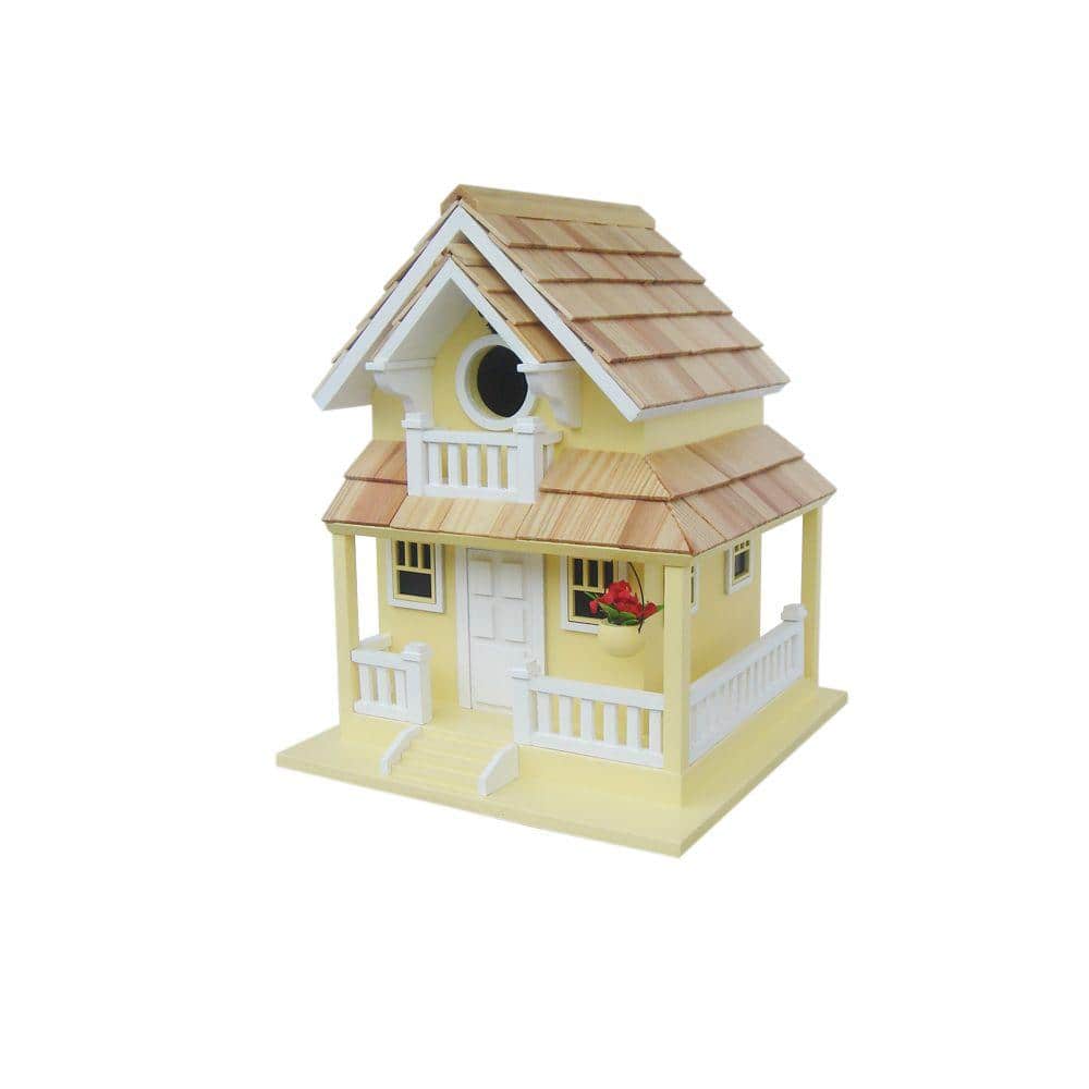 Yellow Pine Shingle Backyard Bird Cottage with Flower Boxes