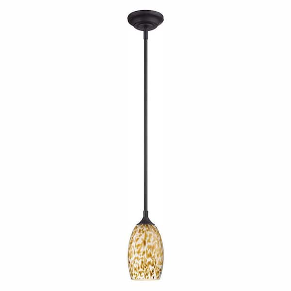 Designers Fountain Eco-Gem Oil Rubbed Bronze Integrated LED Mini-Pendant with Art Glass Shade