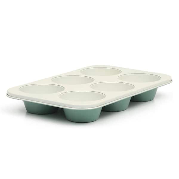 Gallen 6-Cup Nonstick Carbon Steel Muffin Pan in Teal