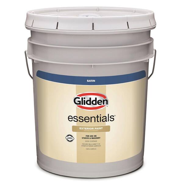 Glidden Essentials 5 gal. White/Base 1 Satin Exterior Paint GLE9011N