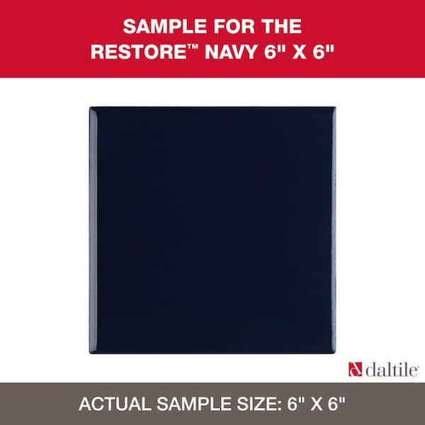 Daltile Restore Navy Glossy 6 in. x 6 in. Glazed Ceramic Sample Tile
