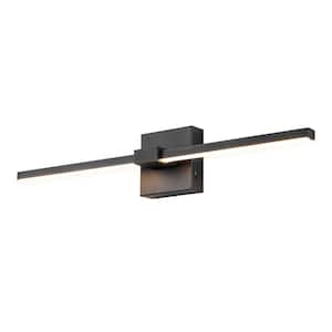 Gianna 24 in. 1-Light Black Linear Dimmable LED Wall Sconce