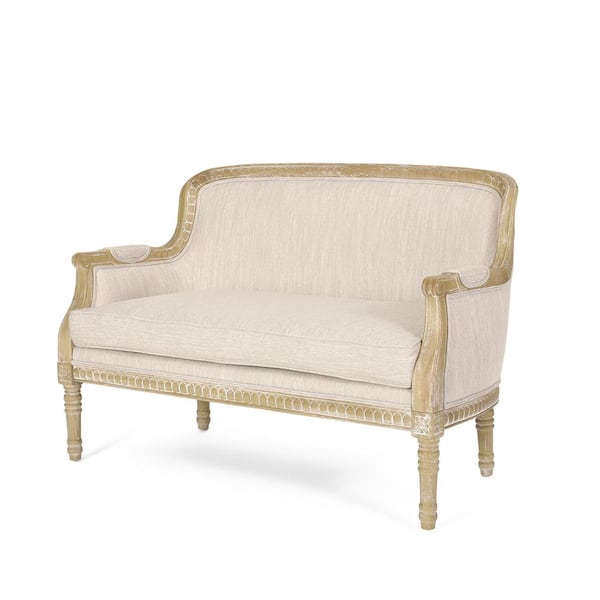 Noble House Litch 49.75 in. Beige Fabric 2-Seat Loveseat