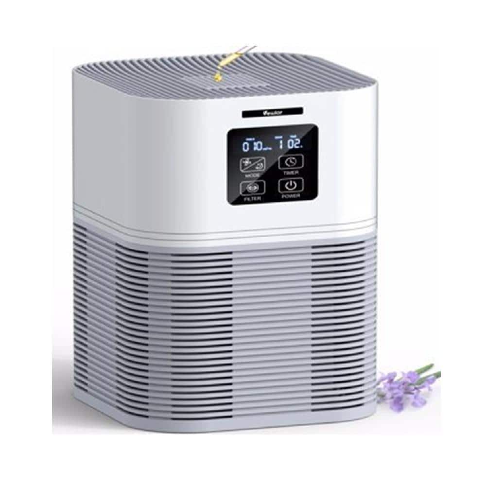 600 Sq. Ft. HEPA Personal Air Purifier in White with Aromatherapy Diffuser,