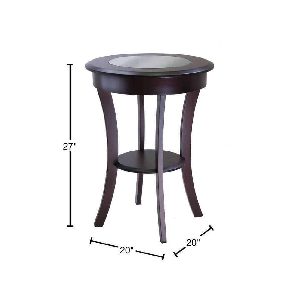 Cassie Round Accent Table with Glass - thumbnail 3