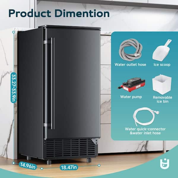 EUHOMY 15 in. 80 lb. /24H Freestanding/Built-in Full Size Cubes