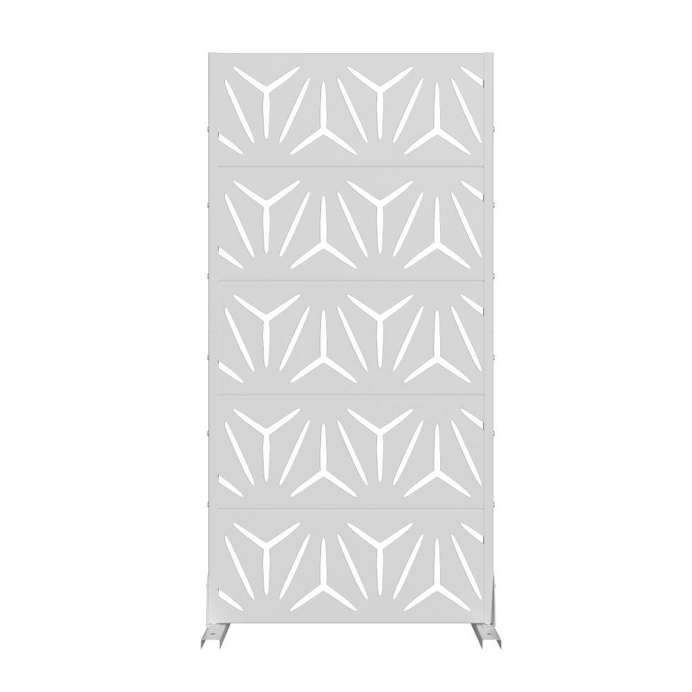 60 in. x 30 in. White Metal Privacy Screen Fence Garden Panels for Outside Lawn Garden price history on PriceWatchPro
