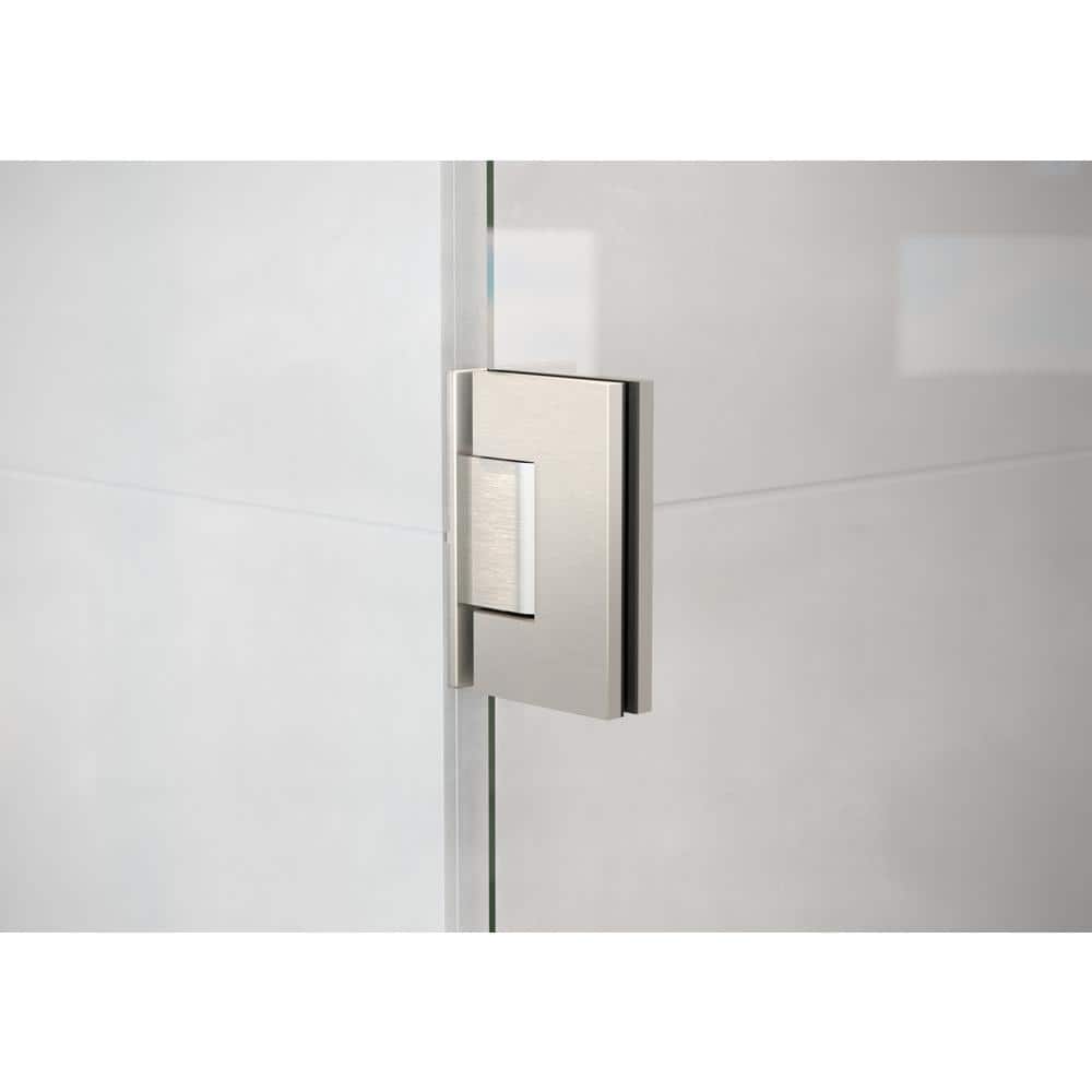 Illume 40.75" x 78" Frameless Glass Shower Door with Brushed Nickel Hardware
