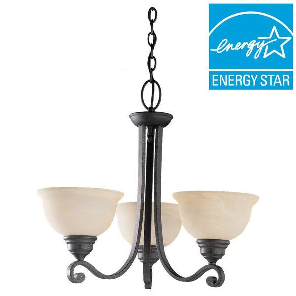 Generation Lighting Serenity 3-Light Weathered Iron 1-Tier Chandelier