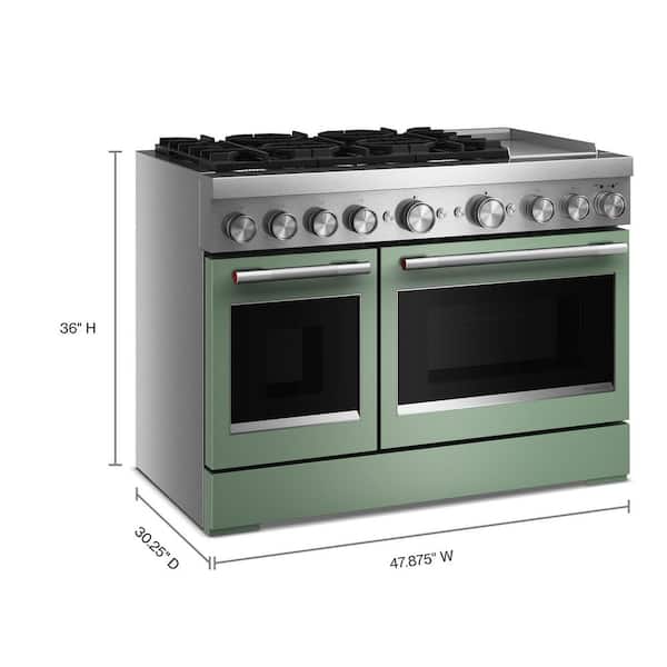 KitchenAid 48 in. 6 Burners Freestanding Double Oven Dual Fuel