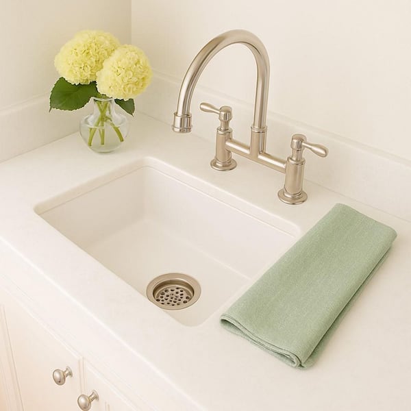Eden 23 in. Undermount Single Bowl Crisp White Fireclay Kitchen Sink