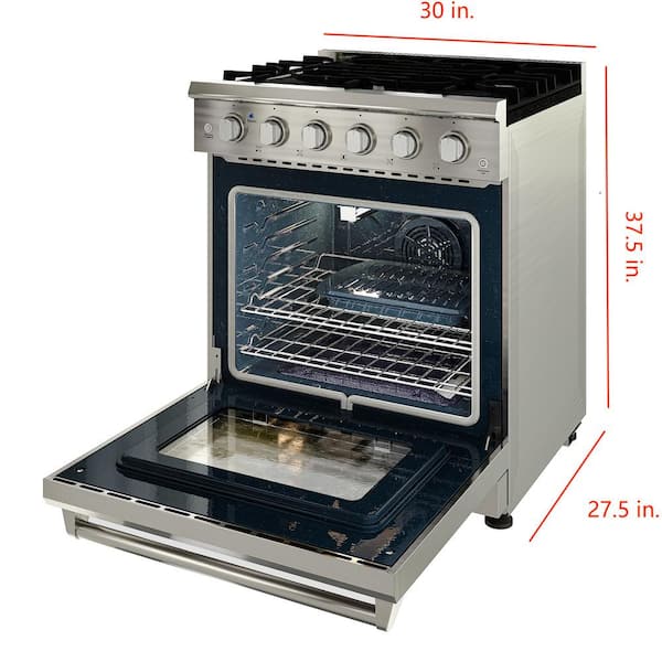 CASAINC 30in 4-Burner GAS Range Convection Oven