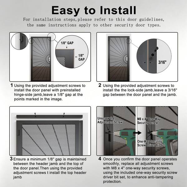 DAWN ARK DESIGN 36 in. x 80 in. Universal/Reversible Hinging 15-Grid
