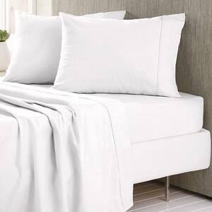 400TC Coolest Comfort Wrinkle Less White Queen Cotton Sheet Set with Nanotechnology