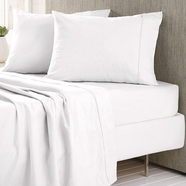 400TC Coolest Comfort Wrinkle Less White Queen Cotton Sheet Set with  Nanotechnology 400TCCWLCSSWHQ - The Home Depot