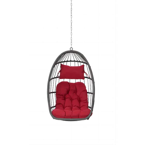 Unbranded Metal Outdoor Garden Rattan Egg Swing Chair Hanging Chair Garden swing chair Terrace hanging chair Hotel hanging chair
