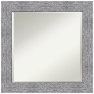 Bark Rustic Grey 25 in. H x 25 in. W Framed Wall Mirror